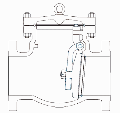 旋啟式止(zhǐ)回閥結構示意圖