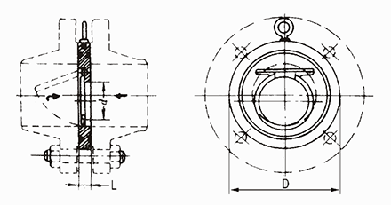 對夾圓片式止回閥結構(gòu)示意圖
